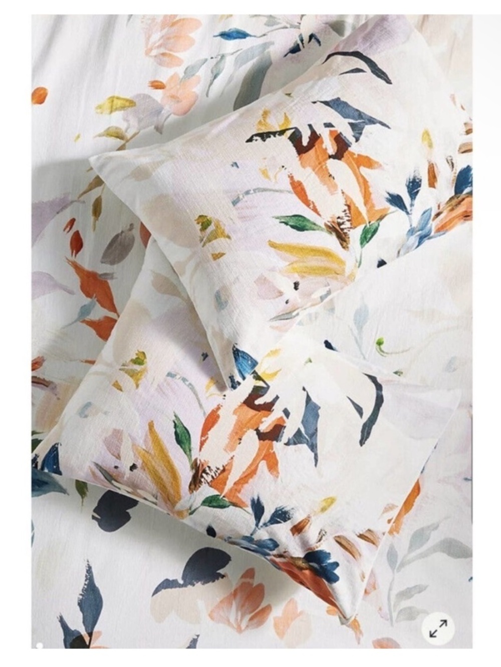 Anthropologie Briony Queen Cotton Slub Duvet Cover & 2 Standard Shams - Picture 2 of 7